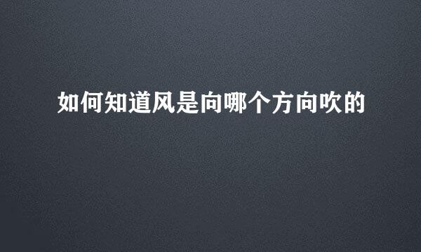 如何知道风是向哪个方向吹的