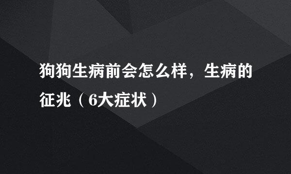 狗狗生病前会怎么样，生病的征兆（6大症状）