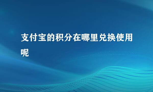 支付宝的积分在哪里兑换使用呢