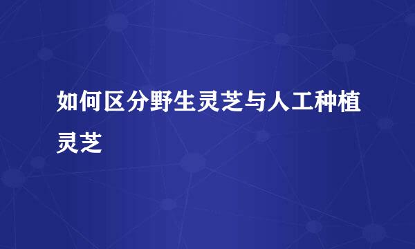 如何区分野生灵芝与人工种植灵芝