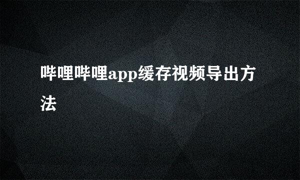 哔哩哔哩app缓存视频导出方法