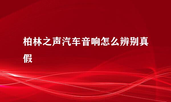 柏林之声汽车音响怎么辨别真假