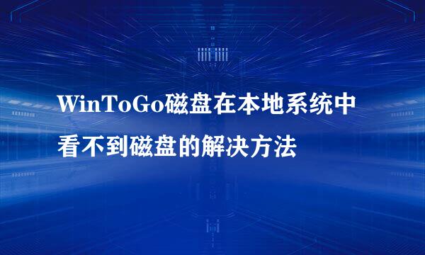 WinToGo磁盘在本地系统中看不到磁盘的解决方法