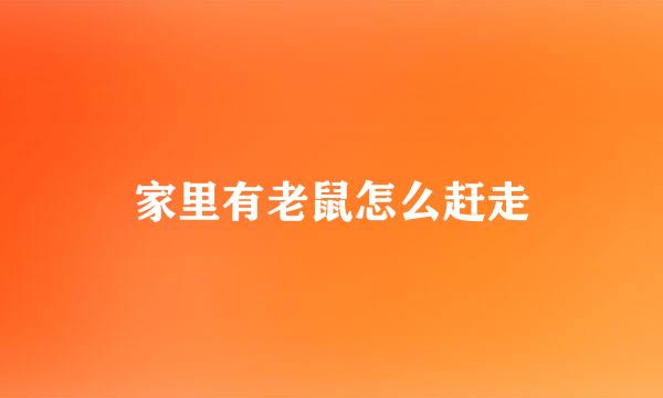 家里有老鼠怎么赶走