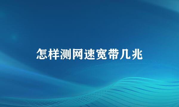 怎样测网速宽带几兆