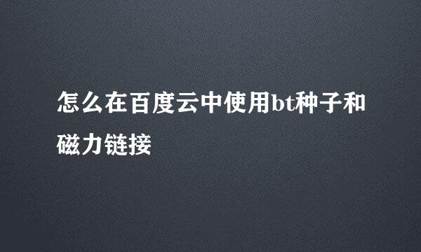 怎么在百度云中使用bt种子和磁力链接