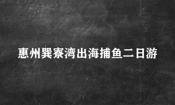 惠州巽寮湾出海捕鱼二日游
