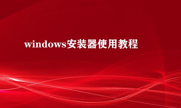 windows安装器使用教程
