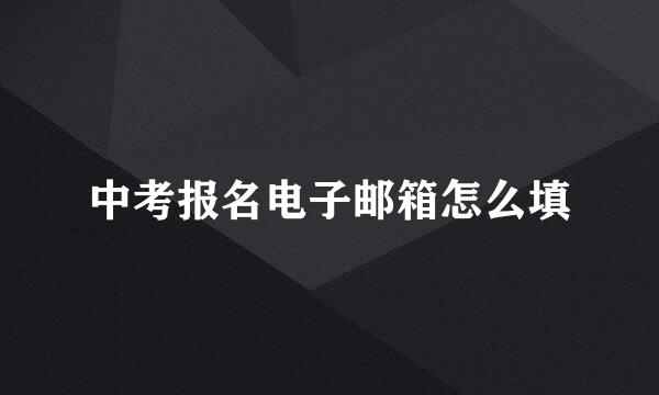 中考报名电子邮箱怎么填