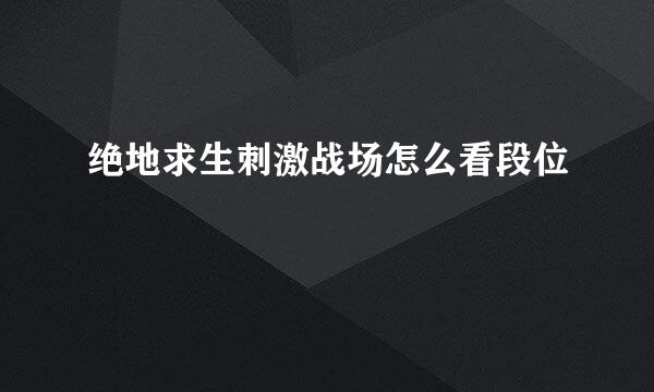 绝地求生刺激战场怎么看段位