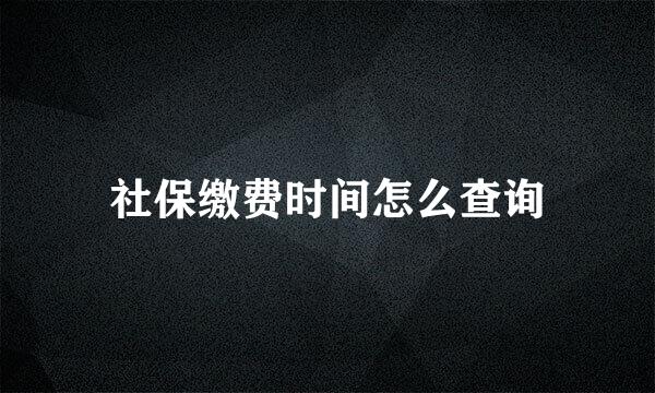 社保缴费时间怎么查询