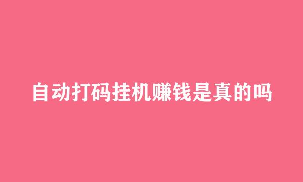 自动打码挂机赚钱是真的吗