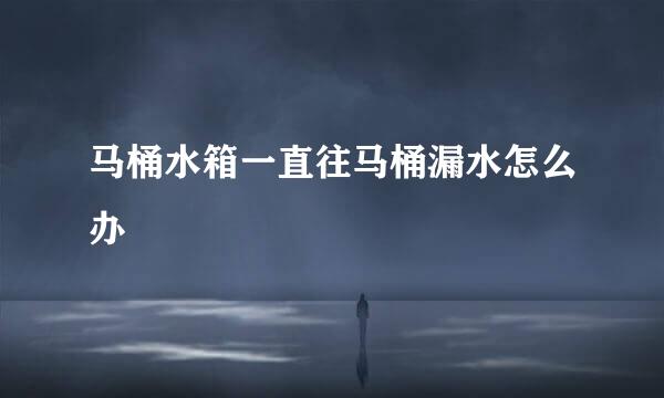马桶水箱一直往马桶漏水怎么办