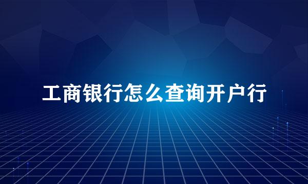 工商银行怎么查询开户行