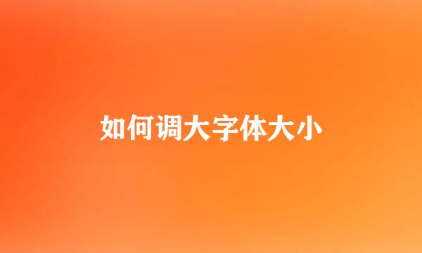 如何调大字体大小