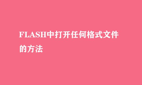 FLASH中打开任何格式文件的方法