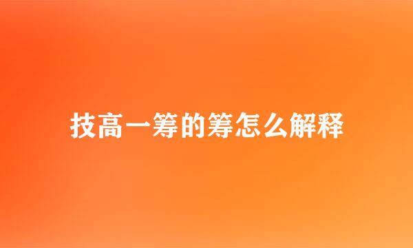 技高一筹的筹怎么解释