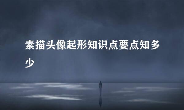 素描头像起形知识点要点知多少