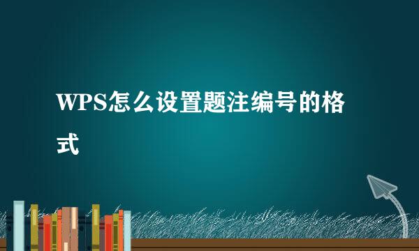 WPS怎么设置题注编号的格式