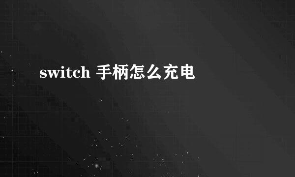 switch 手柄怎么充电