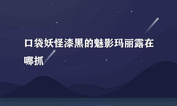 口袋妖怪漆黑的魅影玛丽露在哪抓
