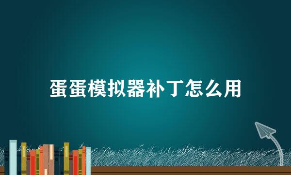 蛋蛋模拟器补丁怎么用
