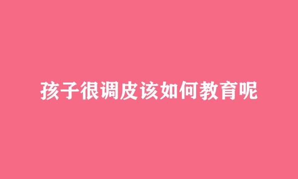 孩子很调皮该如何教育呢