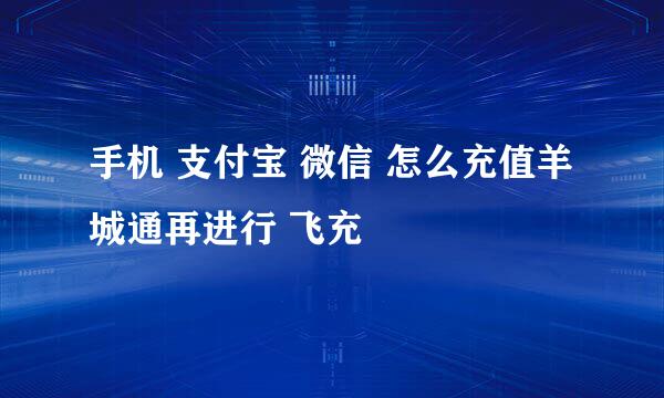 手机 支付宝 微信 怎么充值羊城通再进行 飞充