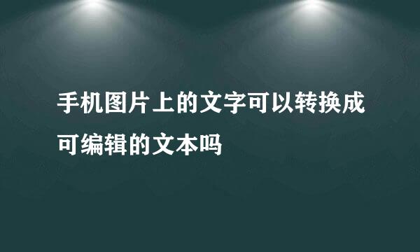 手机图片上的文字可以转换成可编辑的文本吗