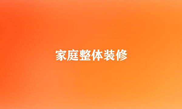 家庭整体装修