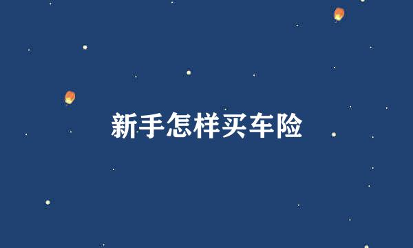 新手怎样买车险
