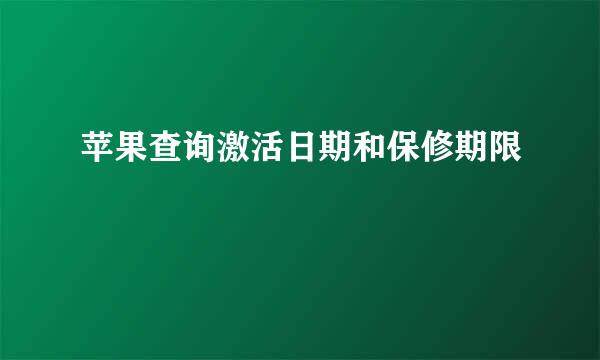 苹果查询激活日期和保修期限