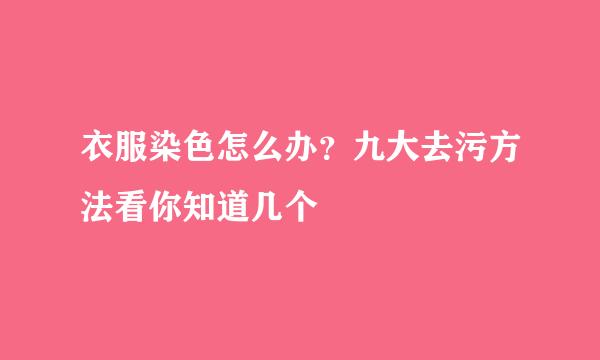 衣服染色怎么办？九大去污方法看你知道几个