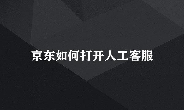 京东如何打开人工客服