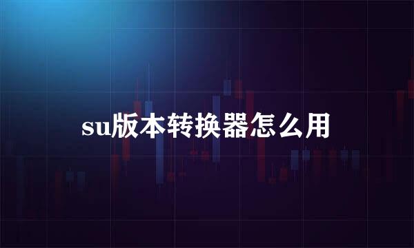su版本转换器怎么用