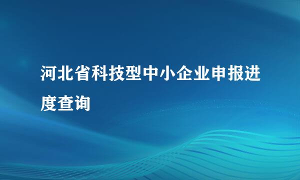河北省科技型中小企业申报进度查询