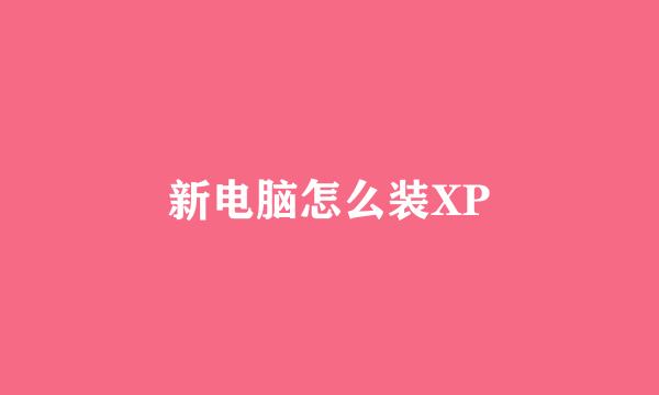新电脑怎么装XP