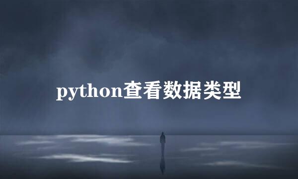 python查看数据类型
