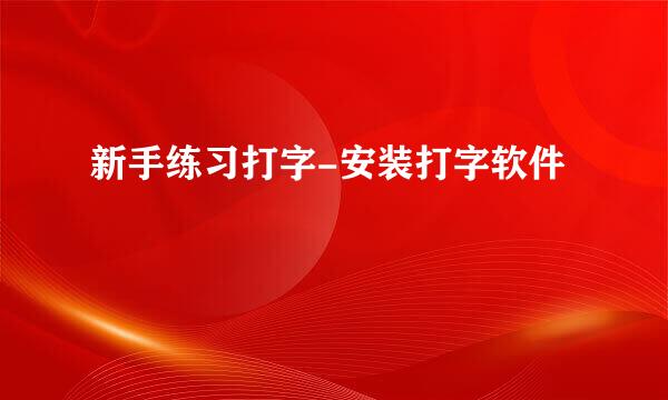 新手练习打字-安装打字软件