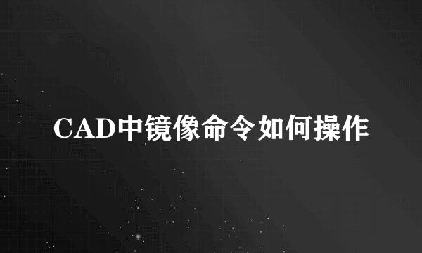 CAD中镜像命令如何操作