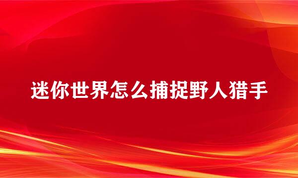 迷你世界怎么捕捉野人猎手