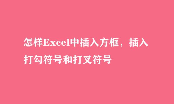 怎样Excel中插入方框，插入打勾符号和打叉符号