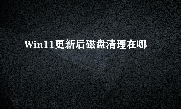 Win11更新后磁盘清理在哪