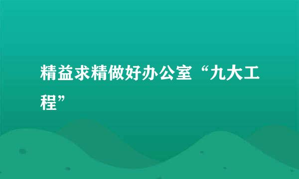精益求精做好办公室“九大工程”