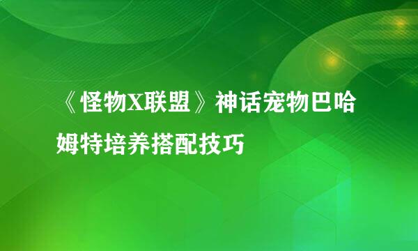 《怪物X联盟》神话宠物巴哈姆特培养搭配技巧