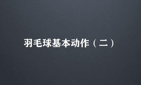 羽毛球基本动作（二）