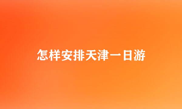 怎样安排天津一日游