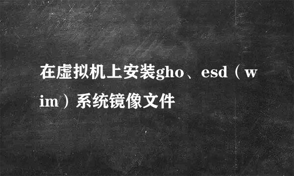 在虚拟机上安装gho、esd（wim）系统镜像文件