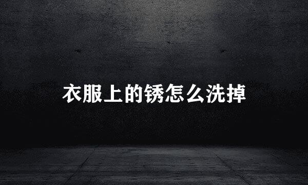 衣服上的锈怎么洗掉