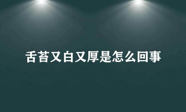 舌苔又白又厚是怎么回事